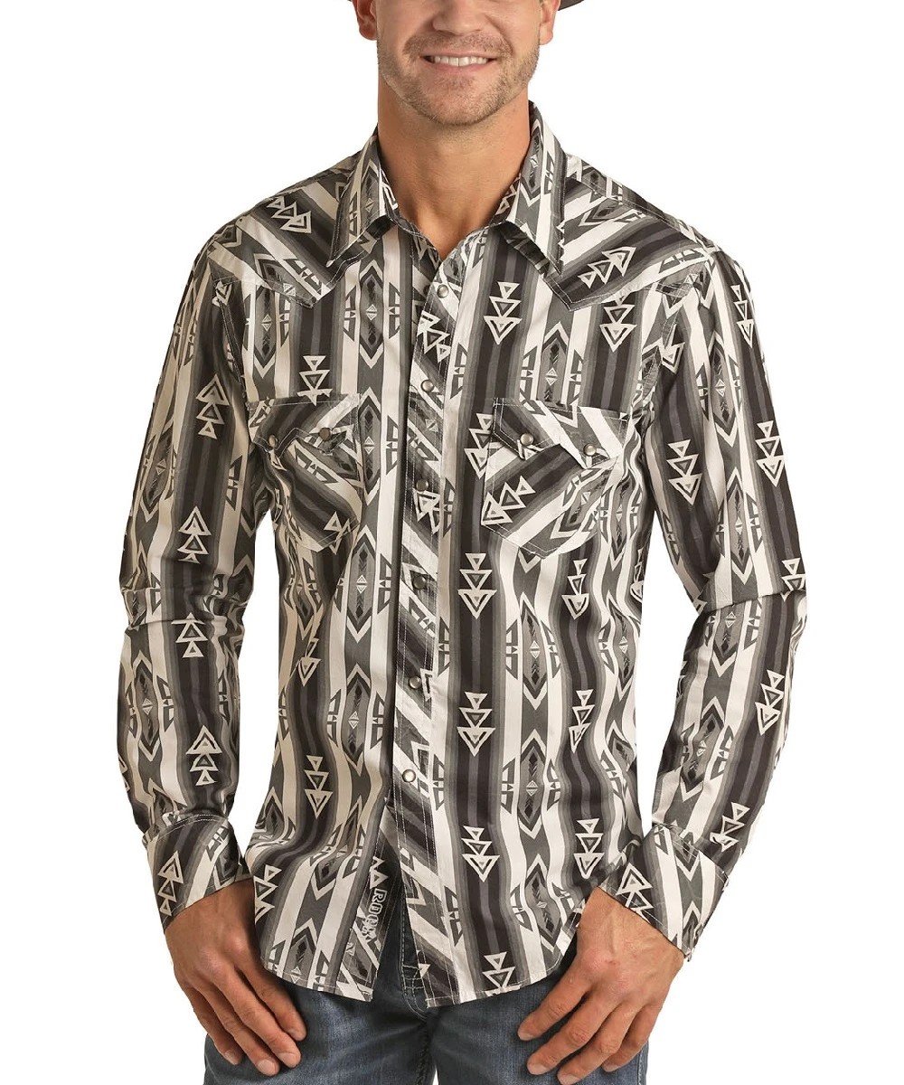 Rock & Roll Cowboy Men's Printed Snap Shirt- Style #B2S6578