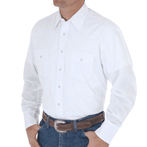 **remove from site until Molly advises otherwise 7-20-21****Wrangler Men's Broadcloth White Western Snap Shirt- Style #71105WH-WHITE
