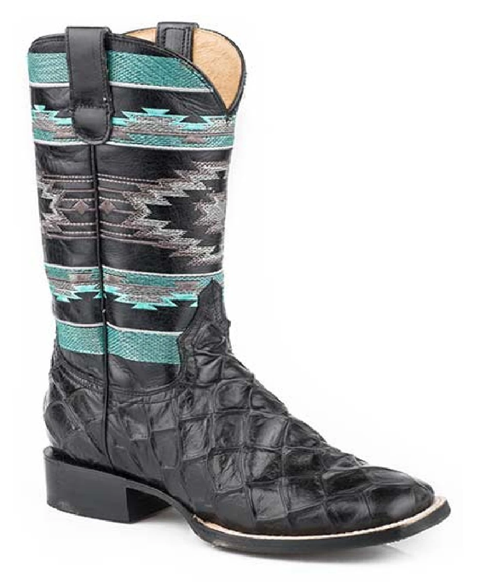 Roper Diesel Black Pirarucu Women's Boots -Style #09-021-7017-1734