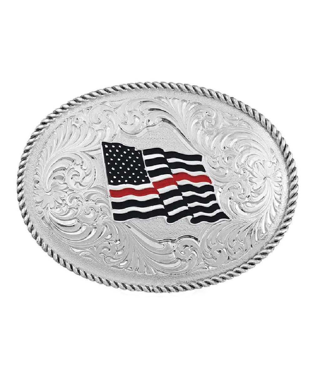 Montana Silversmiths Thin Red Line Flag Buckle- Style #1340TRL
