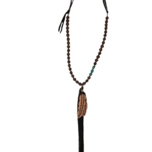 J. Forks Designs Women's Double Feather Tassel Necklace- Style #14283