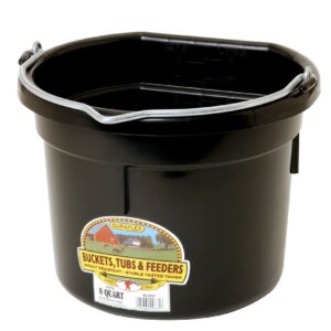 Duraflex Plastic Flatback 8QT Bucket Black- Style #16017-2
