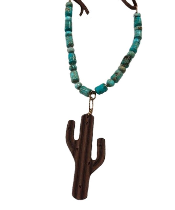 J. Forks Designs Women's Imperial Jasper Cactus Necklace- Style #16174