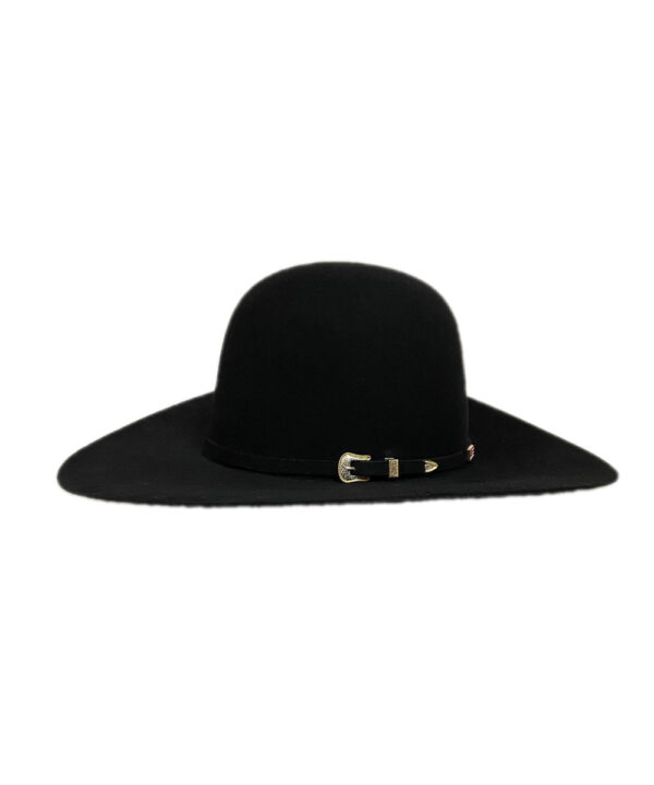 American Hat Co. 7X Open Crown Black Felt Hat- Style #7X 6 OPEN CROWN