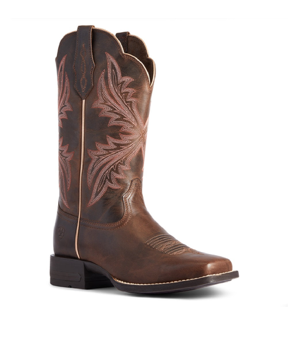 Ariat Women's West Bound Sassy Brown Wide Square Toe Boot- Style #10038332