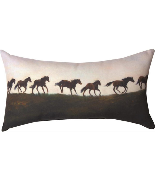 Manual Woodworkers Indoor/Outdoor Running Horses Pillow- Style #SHCELE
