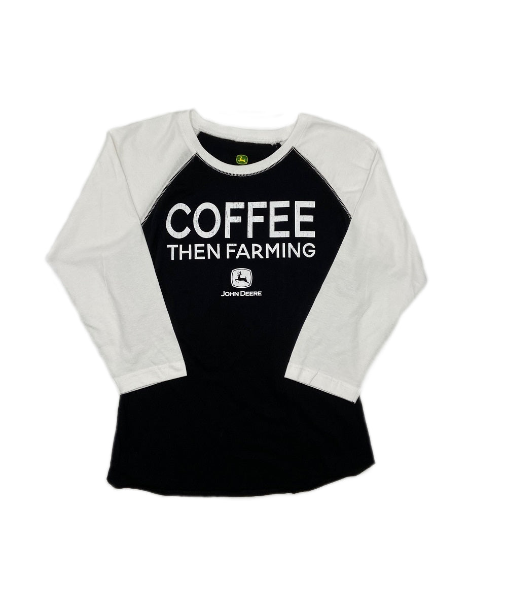 John Deere Women's Coffee Then Farming Tee- Style #24865718