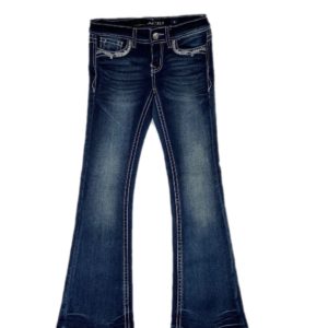 Grace In LA Girls' Rhinestone Cross Boot Cut Jean- Style #GB61432