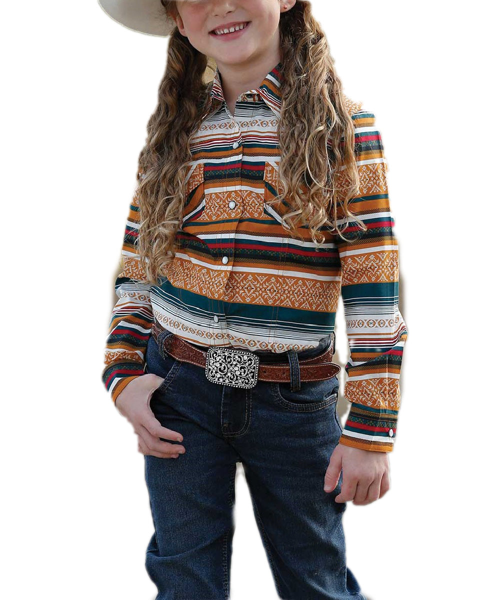 Cruel Girl Girls' Striped Western Snap Shirt- Style #CTW3230030