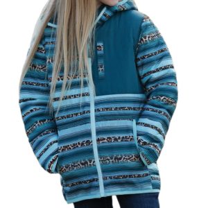 Cinch Girls' Turquoise Quilted Puffer Jacket- Style #CWJ8570001