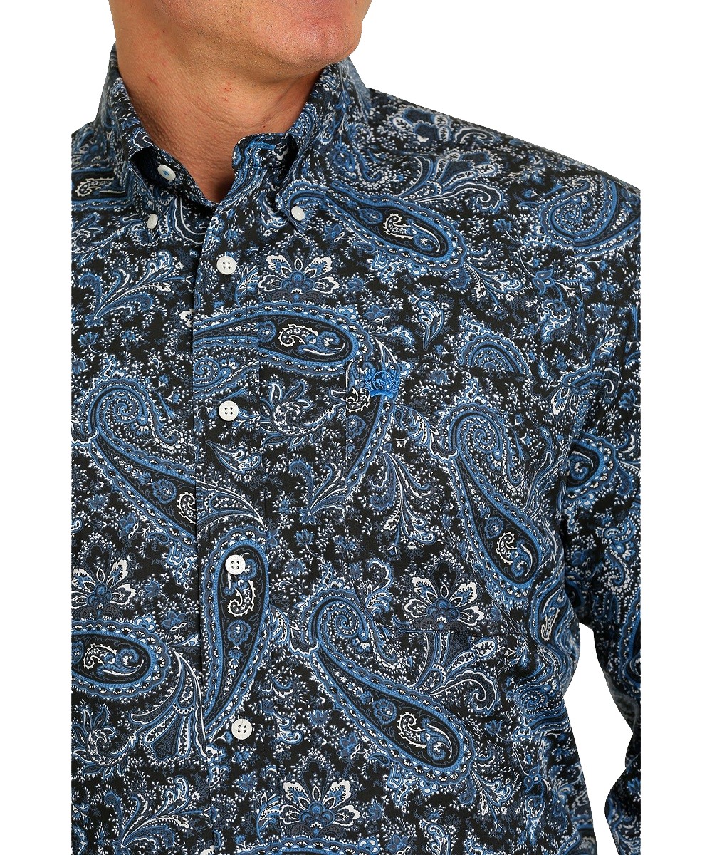 Cinch Men's Paisley Button Down Shirt Cowpokes Work & Western